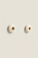 CERAMIC WHITE DOOR KNOB (PACK OF 2)