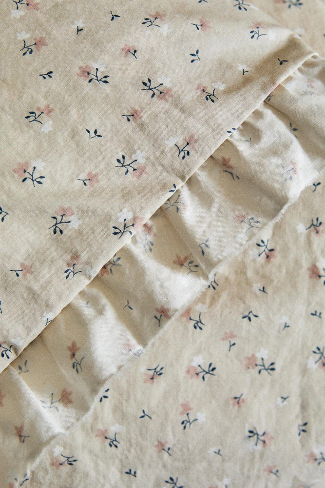 HOUSSE DE COUETTE ENFANT VOLANT FLEUR