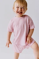 PLAIN T-SHIRT AND BERMUDA SET