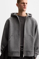 BRUSHED TEXTURE ZIP-UP SWEATSHIRT