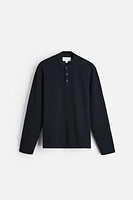 BUTTON COLLAR WAFFLE T-SHIRT