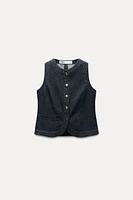 FITTED DENIM VEST Z1975