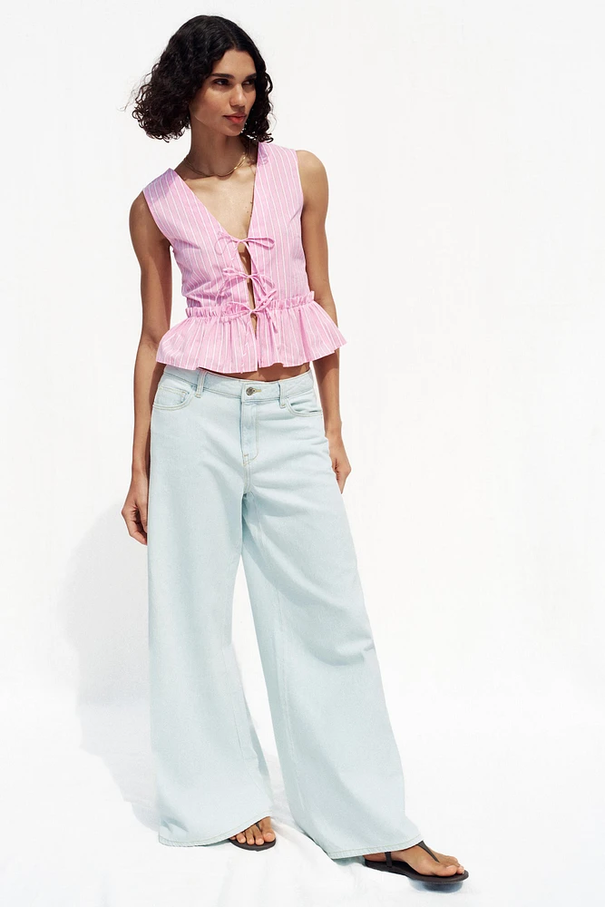 STRIPED TIE TOP