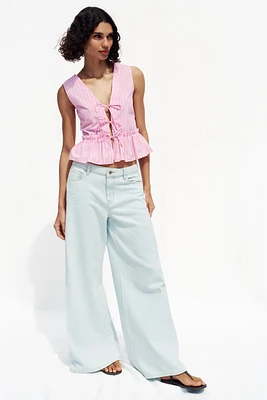 STRIPED TIE TOP