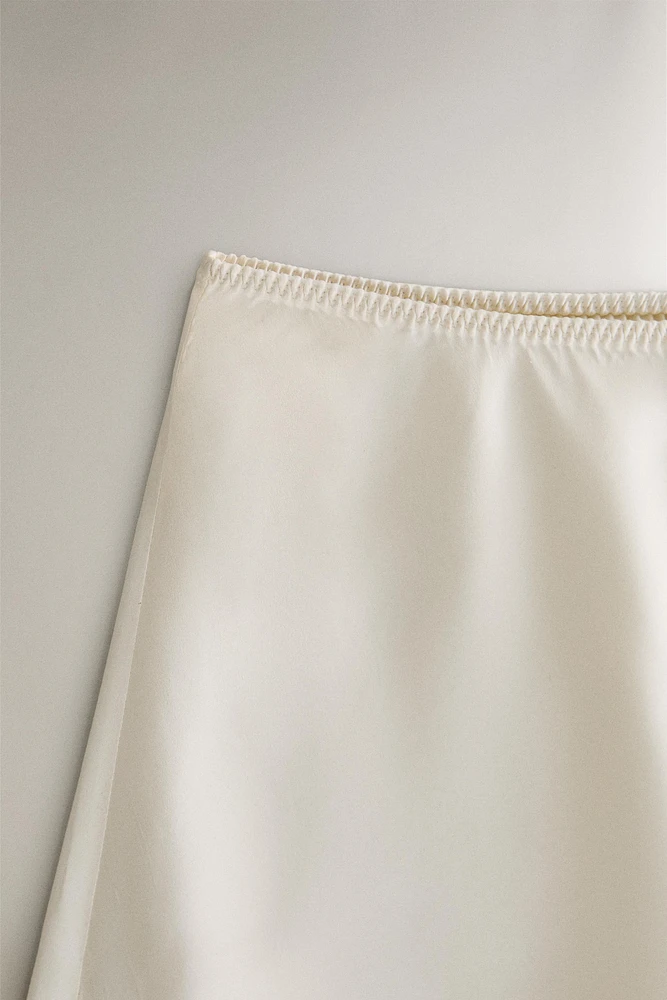 BEIGE SILK SHORTS