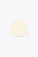 MINI SKIRT WITH FRAYED EMBROIDERY