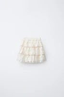 LACE RUFFLED SKIRT