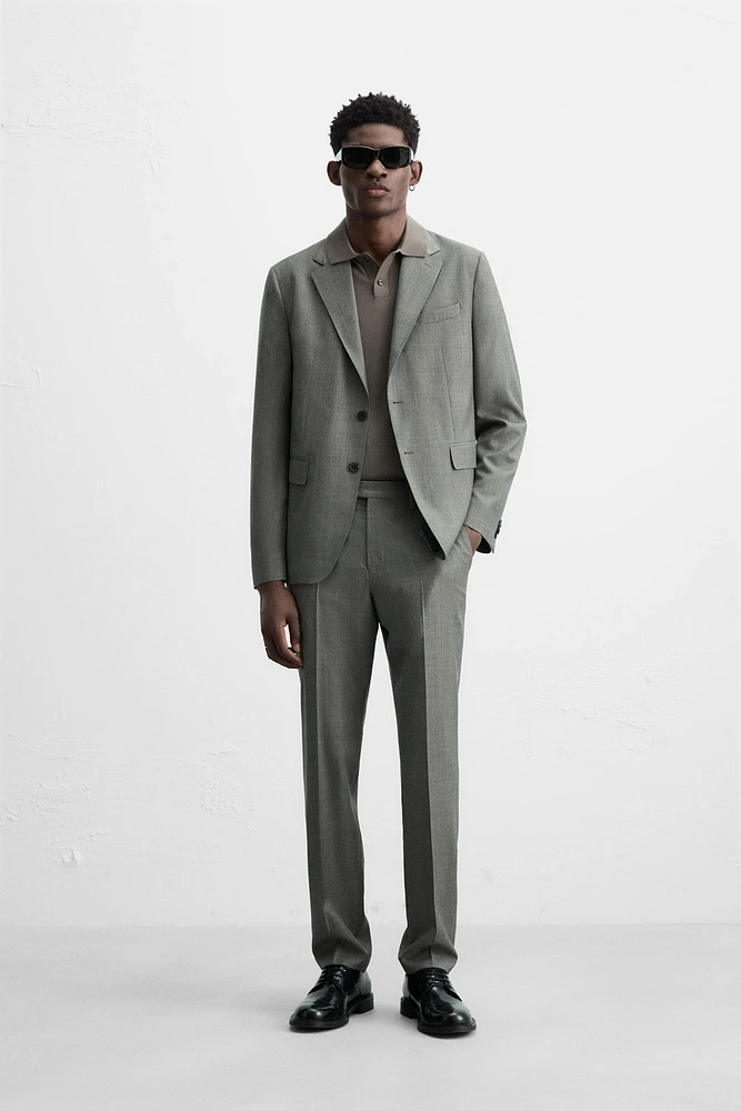 100% WOOL STRUCTURE SUIT PANTS