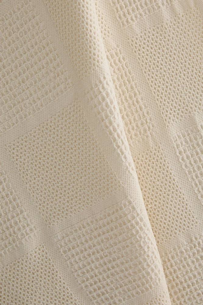 WAFFLE-KNIT COTTON KITCHEN TOWEL