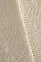 WAFFLE-KNIT COTTON KITCHEN TOWEL
