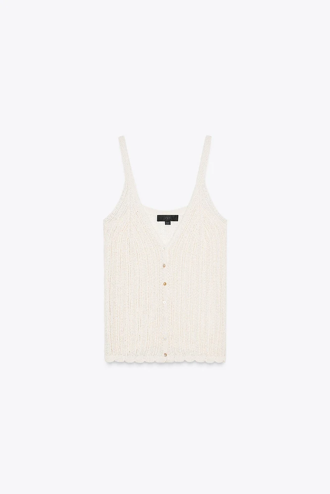 TOP EN MAILLE À BRETELLES