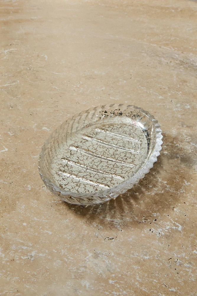 PORTE-SAVON SALLE DE BAIN VERRE RECYCLABLE MERCURISÉ