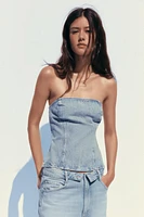 TOP BANDEAU EN JEAN TRF