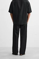 TEXTURED STRAIGHT FIT PANTS
