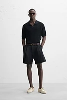 OPEN TEXTURED KNIT POLO SHIRT