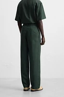 STRAIGHT FIT 100% LINEN PANTS