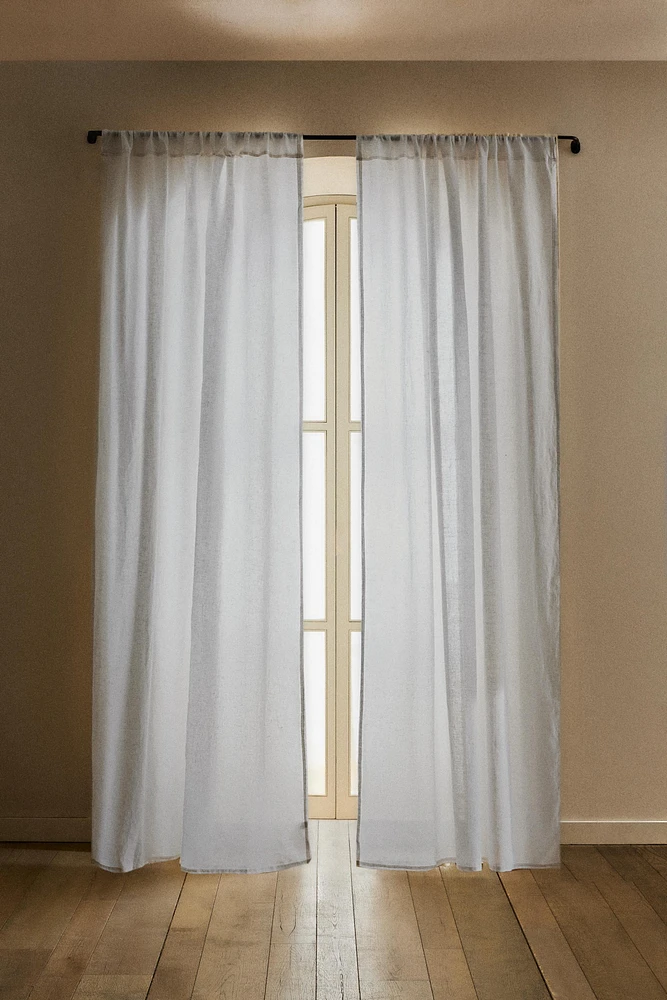 MEDIUM OPACITY FADED LINEN CURTAIN