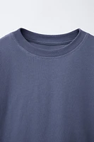 PLAIN EMBROIDERED TEXT T-SHIRT