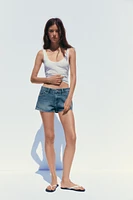 SHORT MICRO EN JEAN TRF TAILLE NORMALE