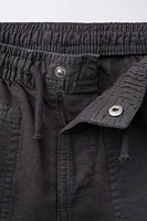 LINEN AND COTTON BERMUDA SHORTS