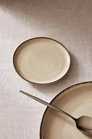 PORCELAIN SIDE PLATE WITH ANTIQUE FINISH RIM