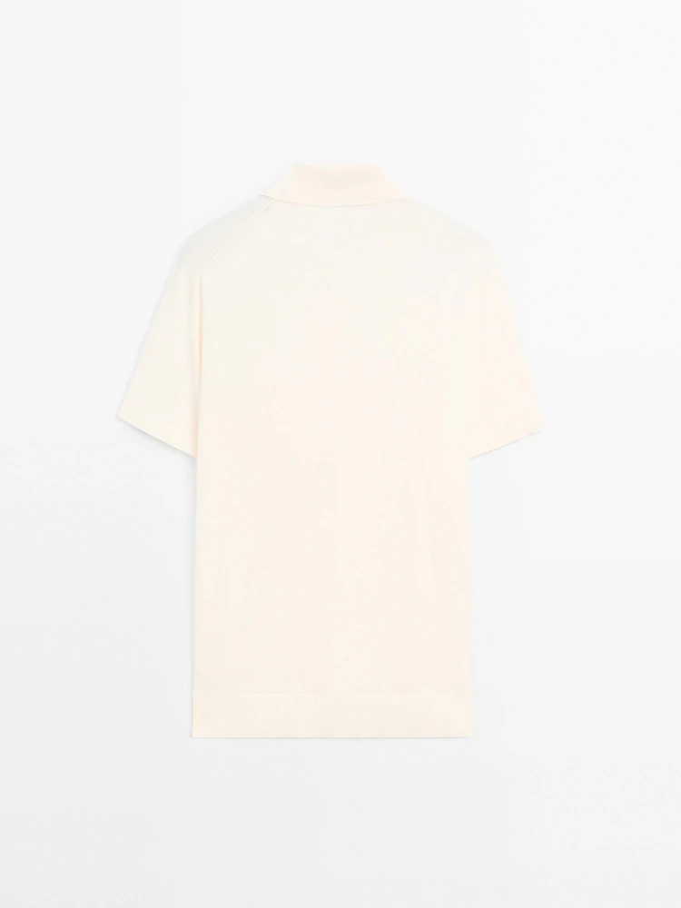 100% cotton regular fit knit polo shirt