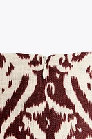 FRINGED BEADED PRINT SKIRT