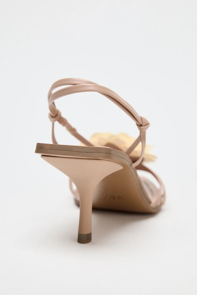 SANDALES À TALONS FLEUR