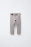 LEGGING CÔTELÉ VOLANT BRODERIE SUISSE