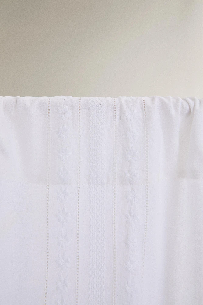 COTTON LINEN CURTAIN WITH EMBROIDERY