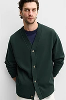 PIQUÉ TEXTURED CARDIGAN