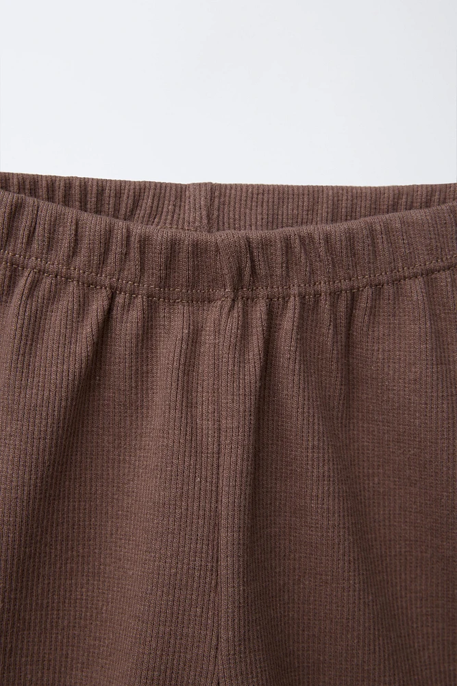 LABEL DETAIL RIBBED BIKE SHORTS