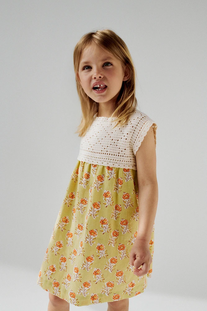 ROBE AU CROCHET EN COTON ET LIN