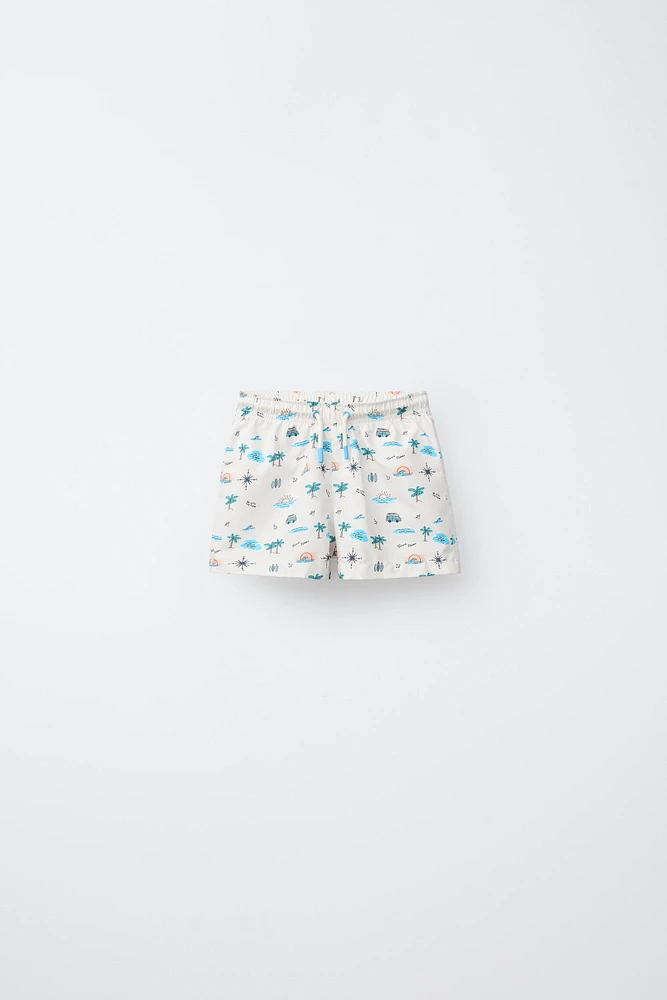 2-6 YEARS/ PRINTED SWIM SHORTS