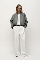 BLOUSON BOMBER DOUX À FINITIONS ÉLASTIQUES