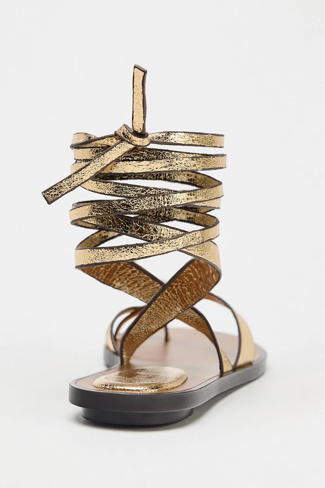 METALLIC EFFECT SANDALS