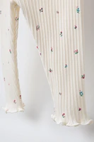 LEGGING RIB FLEURS