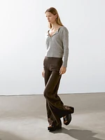 High-waist wide-leg linen trousers