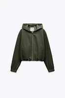 TEXTURE HOODIE BOMBER JACKET