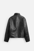 FAUX LEATHER WASHED JACKET