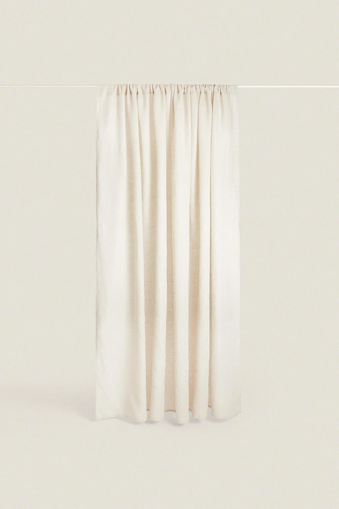 MEDIUM OPACITY DOUBLE-WIDE LINEN CURTAIN