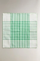 LOT SERVIETTES DE TABLE COTON IMPRIMÉ CARREAUX (LOT DE 2)