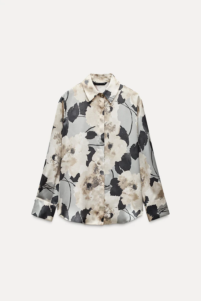 SATIN EFFECT PRINTED SHIRT