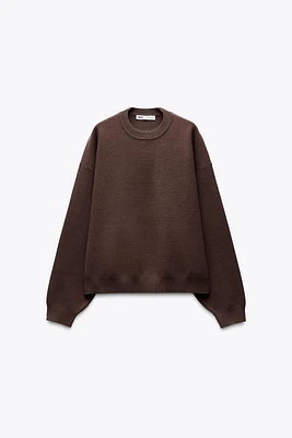 PLAIN KNIT SWEATSHIRT