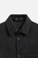 FAUX SUEDE OVERSHIRT