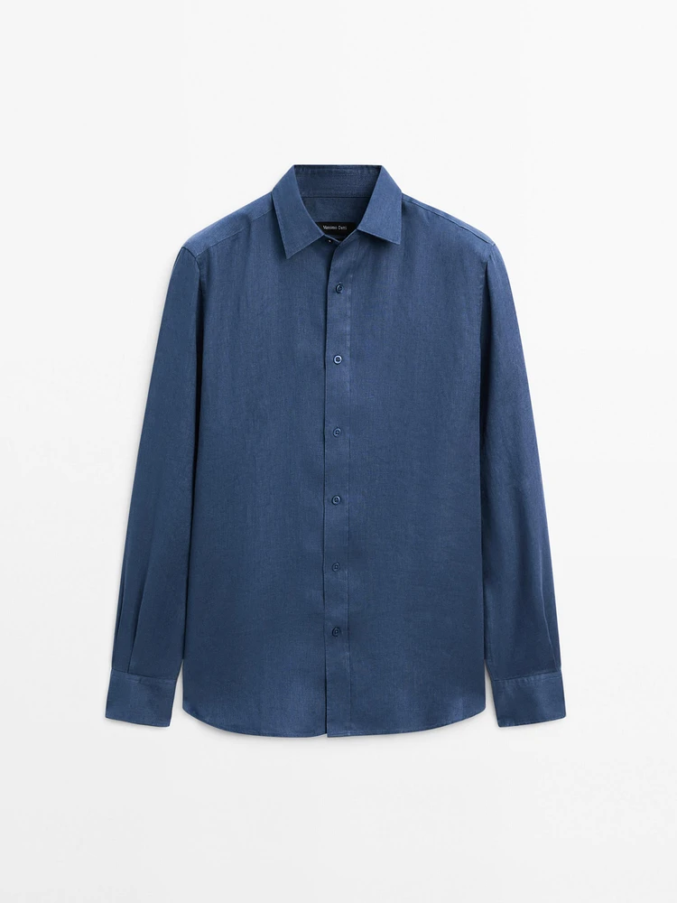 100% linen slim fit shirt