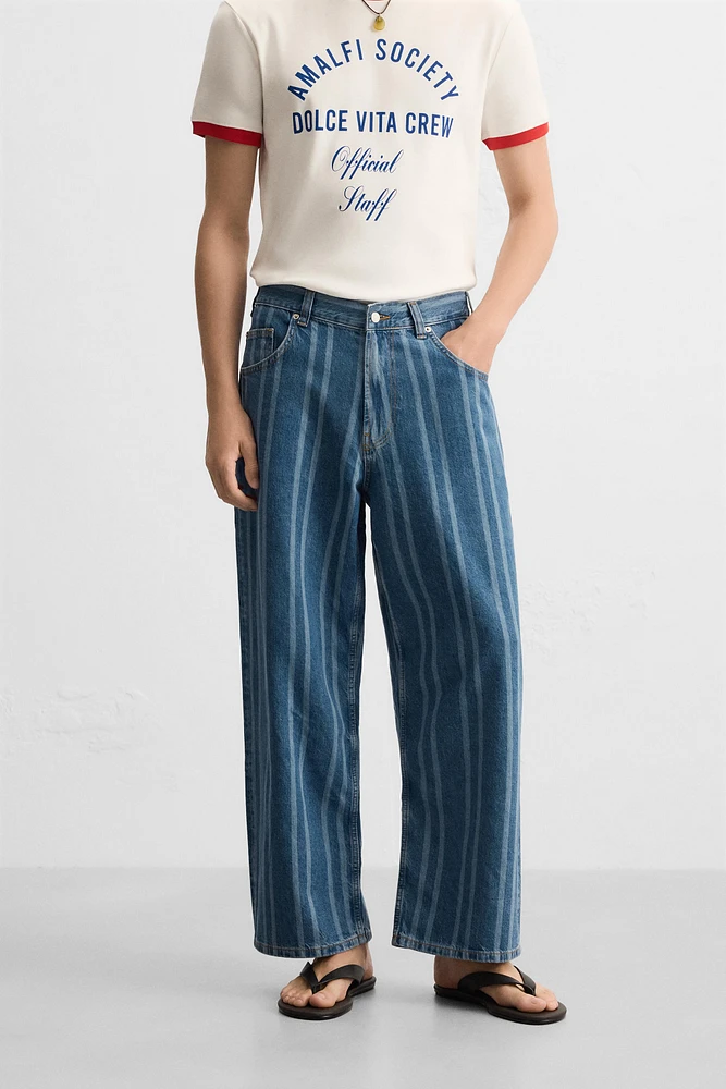 STRIPED RELAXED FIT JEANS
