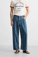 STRIPED RELAXED FIT JEANS