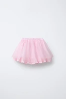 JUPE DOUBLE BRODÉE EN TULLE