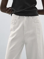 Jean wide leg taille haute avec découpes